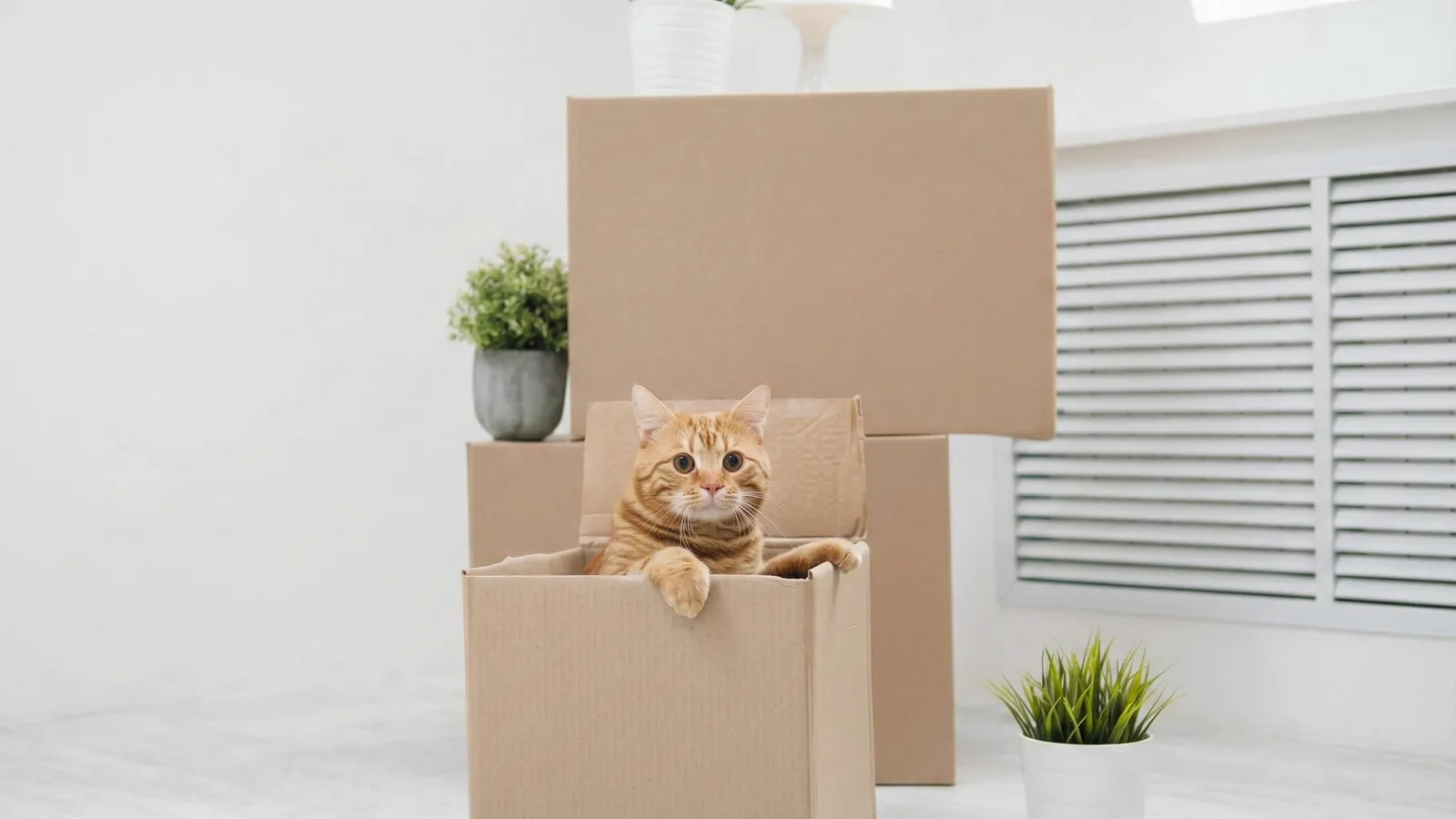 Boxes packed and ready for a student move in Watford